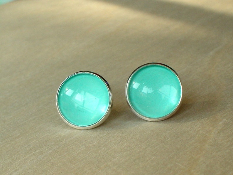 20 OFF Mint Color Earring Stud Blue Earringcute Etsy