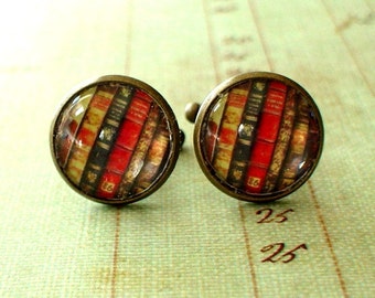 20% OFF -- 16 mm Old Books Cuff Links ,Mens Accessories, Anchor Cuff links,Perfect Gift Idea