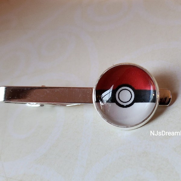 20% OFF -- 18 mm Poke Ball Game Cartoon Tie Clips ,Mens Accessories, Perfect Gift Idea