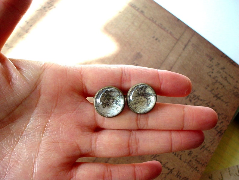 Mens Accessories 20/% OFF 16 mm Old Whole world map Cuff Links Anchor Cufflinks,Perfect Gift Idea