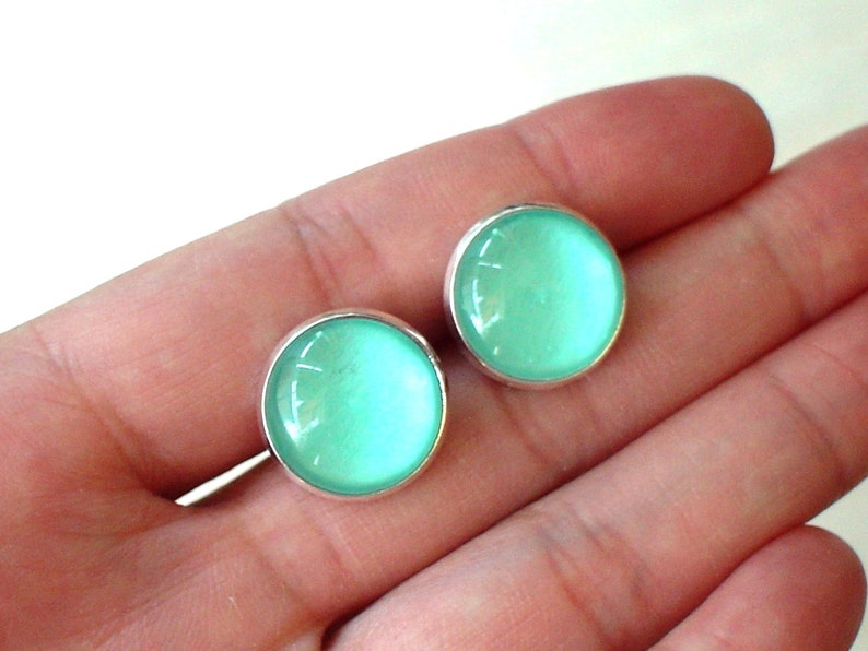 20 OFF Mint Color Earring Stud Blue Earringcute Etsy