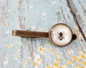 20% OFF -- 18 mm Vintage Style Honey Bee  Tie clip ,Vintage look,Mens Accessories,Perfect Gift Idea