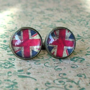 Old vintage British UK flags 16 mm Cuff Links ,Mens Accessories, perfect gift idea image 1