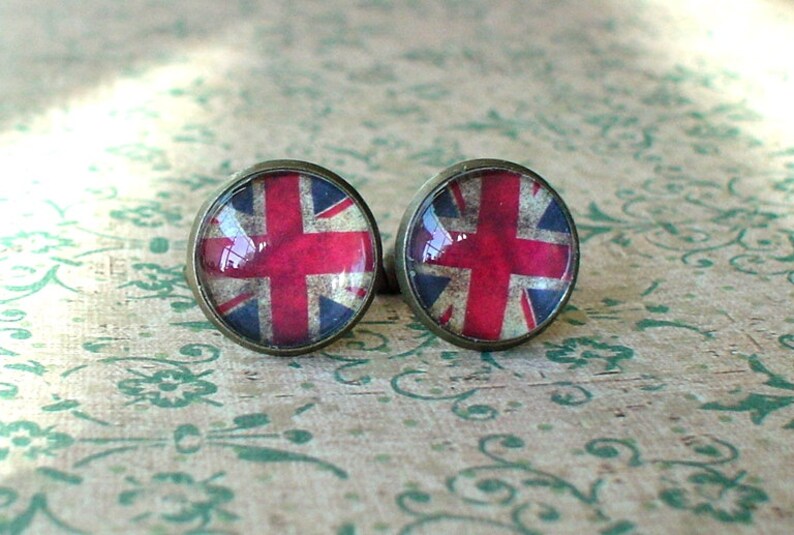 Old vintage British UK flags 16 mm Cuff Links ,Mens Accessories, perfect gift idea image 1