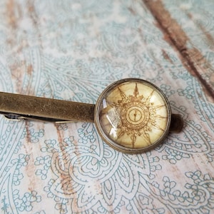 20% OFF -- 18 mm Vintage Style Compass  Tie clip ,Vintage look,Mens Accessories,Perfect Gift Idea(#1)