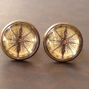 20% de réduction - 16 mm vintage Style Compass Cuff Links, Accessoires pour hommes, Boutons de manchette d’ancrage, Idée cadeau parfaite (#2)
