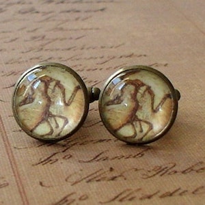 20% OFF 16 mm Old Vintage look Feathered Dinosaur Fossil Cuff Links ,Mens Accessories, Anchor Cufflinks,Perfect Gift Idea image 1