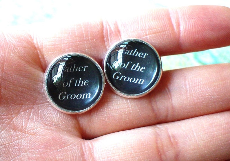 Gifts for Dad Father,Men 20/% OFF 16mm Father of the Groom Cufflinks Black Wedding Cufflinks