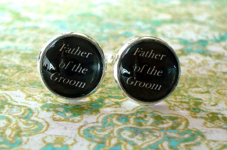 Gifts for Dad Father,Men 20/% OFF 16mm Father of the Groom Cufflinks Black Wedding Cufflinks