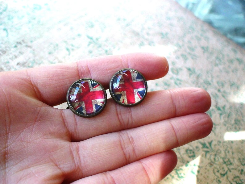 Old vintage British UK flags 16 mm Cuff Links ,Mens Accessories, perfect gift idea image 2