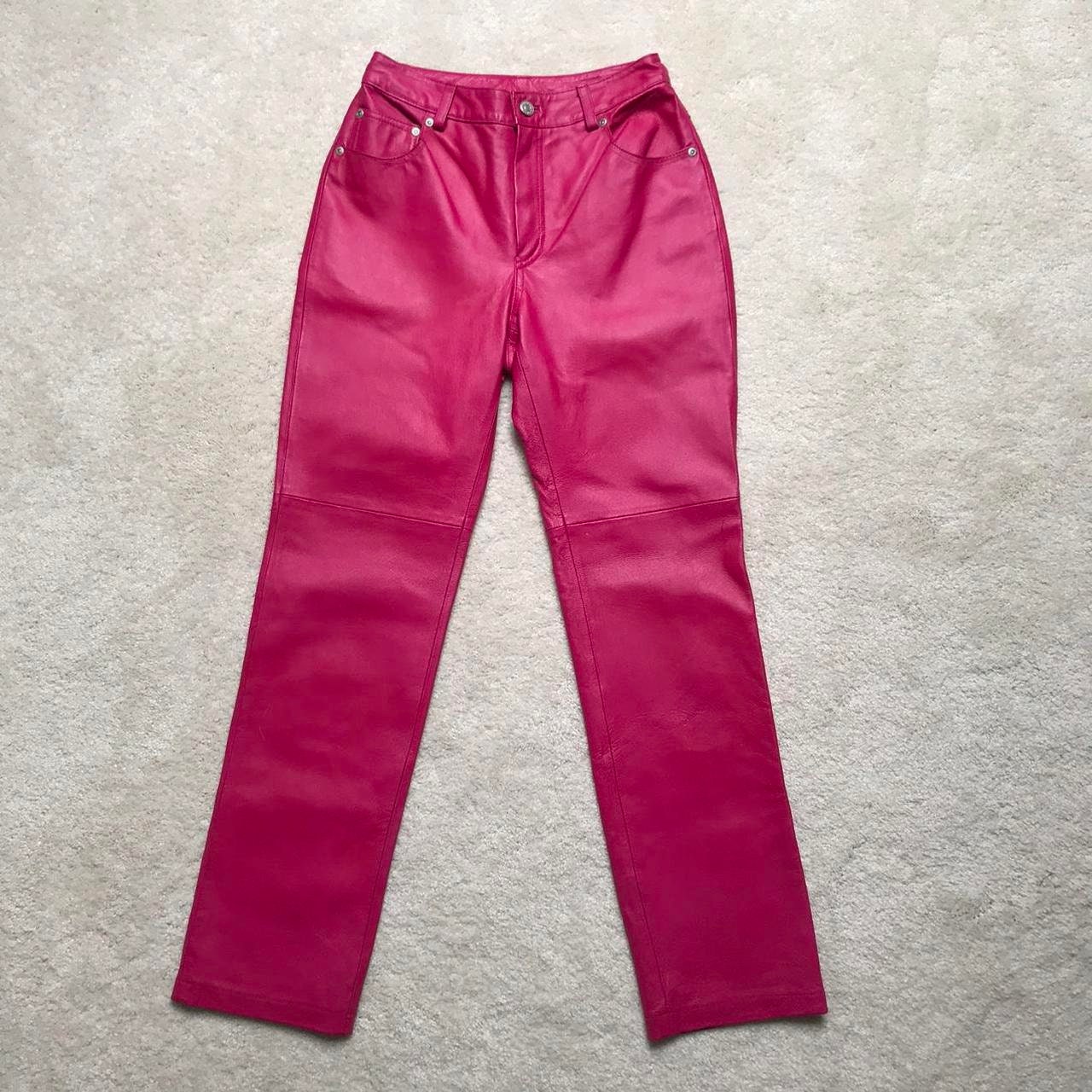 Pink Leather Pants - Etsy