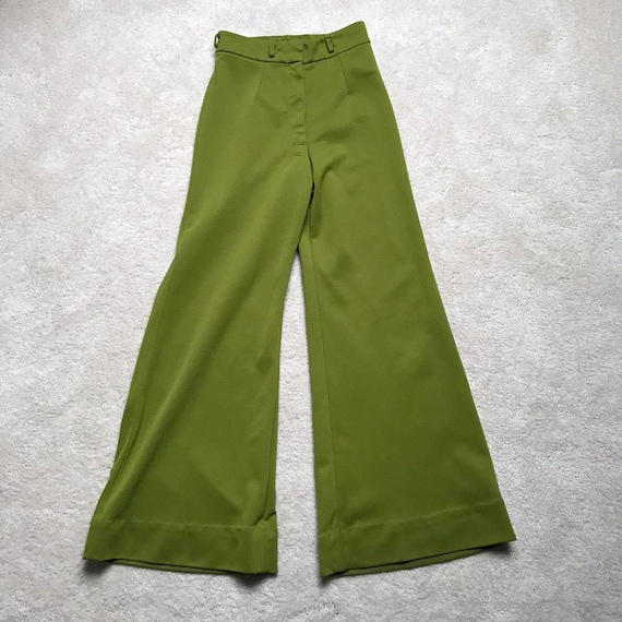 Vintage Avocado Pea Green Bell Bottom Flare Trousers … - Gem