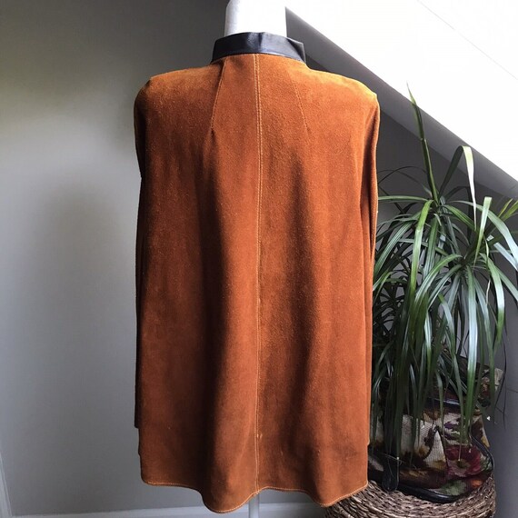 Vintage Leather Suede Cape Small Cottage Hunter V… - image 2