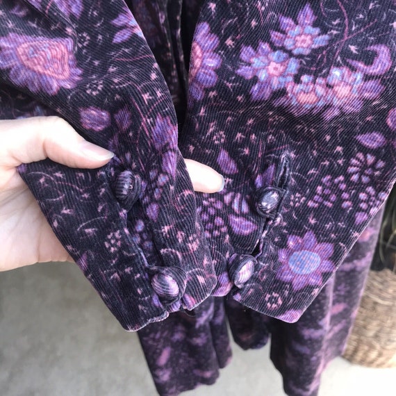 Vintage Laura Ashley Corduroy Purple Dress US 10 … - image 5