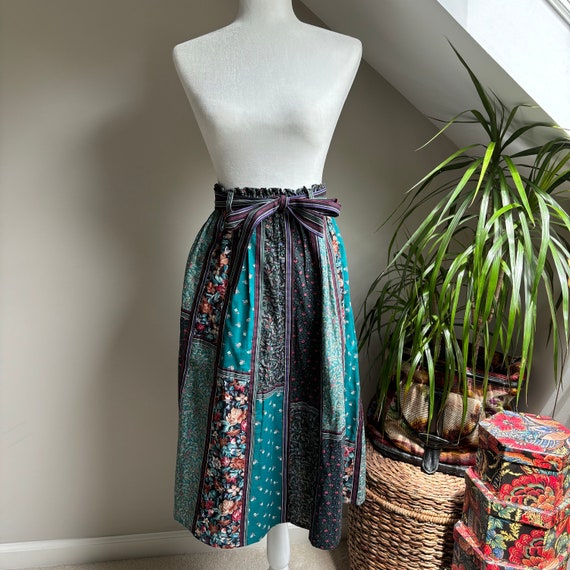 Vintage Suttles & Seawinds Patchwork Quilt Skirt … - image 1