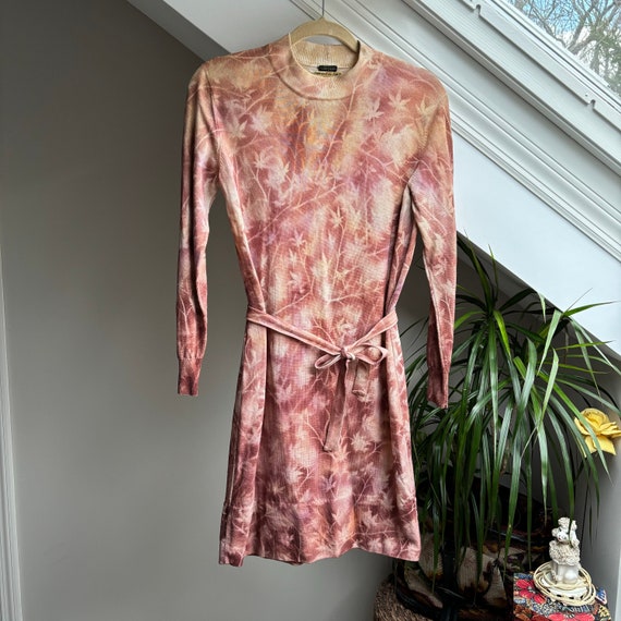 open lace back dress ZARA SMOCKED LINEN BLEND TIE DYE DRESS (SZ 10)  elleandava