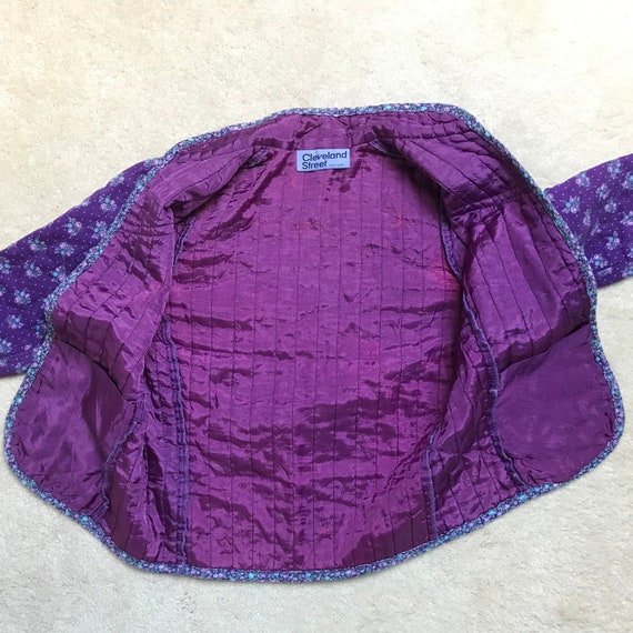 Vintage Quilted Cleveland Street Purple Jacket Vi… - image 4