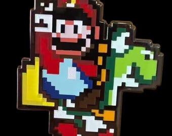 Nes - Pin de esmalte de Mario en Yoshi