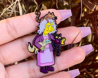 Pin de esmalte de Los Simpsons - La loca de los gatos