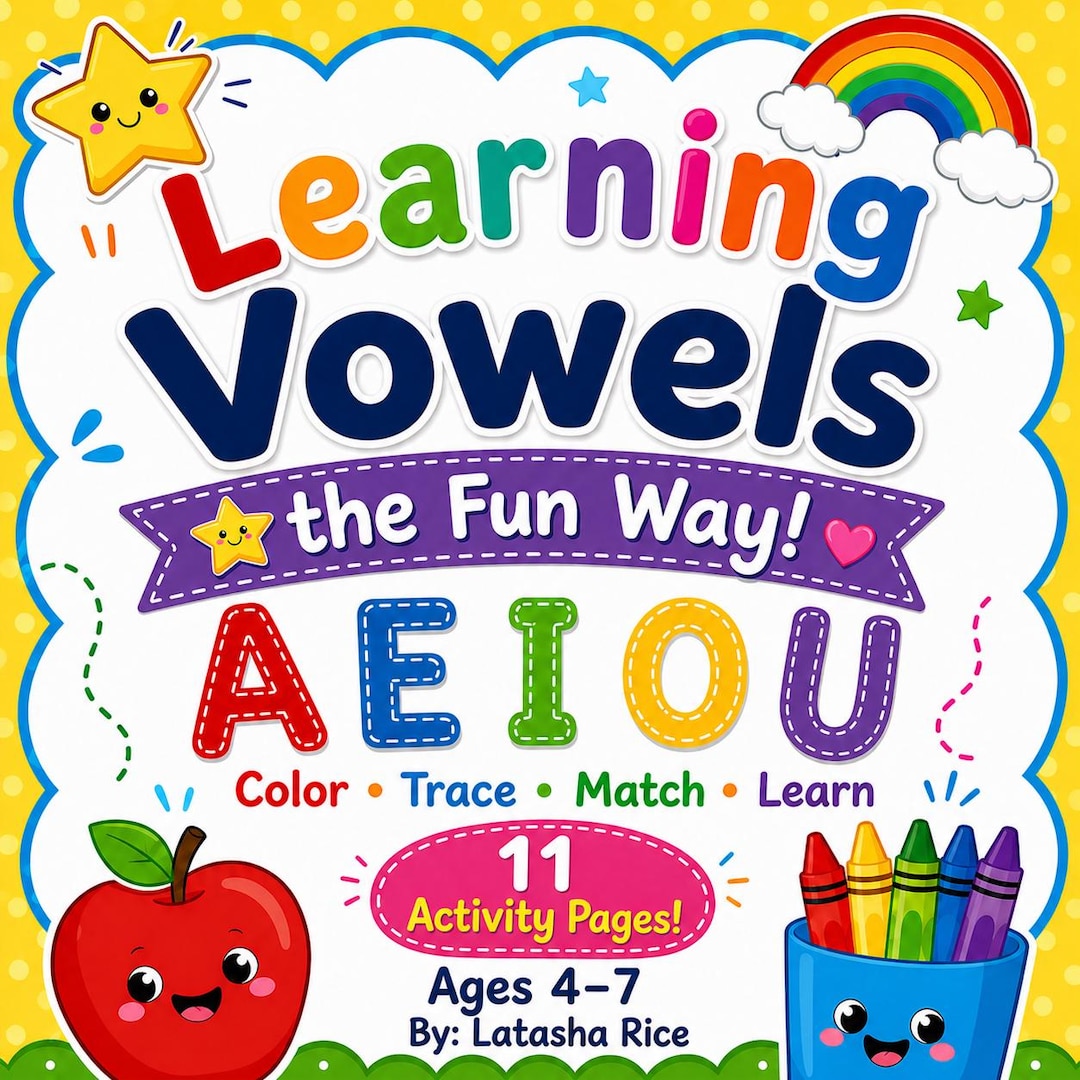 Learning Vowels Activity Packet for Kids Printable Preschool