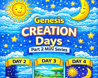 Mini-série Genesis Creation (2e partie) | Kit Apprendre et colorier les jours 2 à 4 pour les enfants