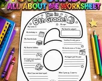 Fiche d'activité « Tout sur moi » pour les élèves de 6e année | Rentrée scolaire (à imprimer)