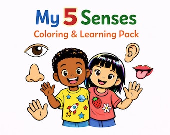 Pack de coloriage et d'apprentissage Mes 5 sens | PDF imprimables