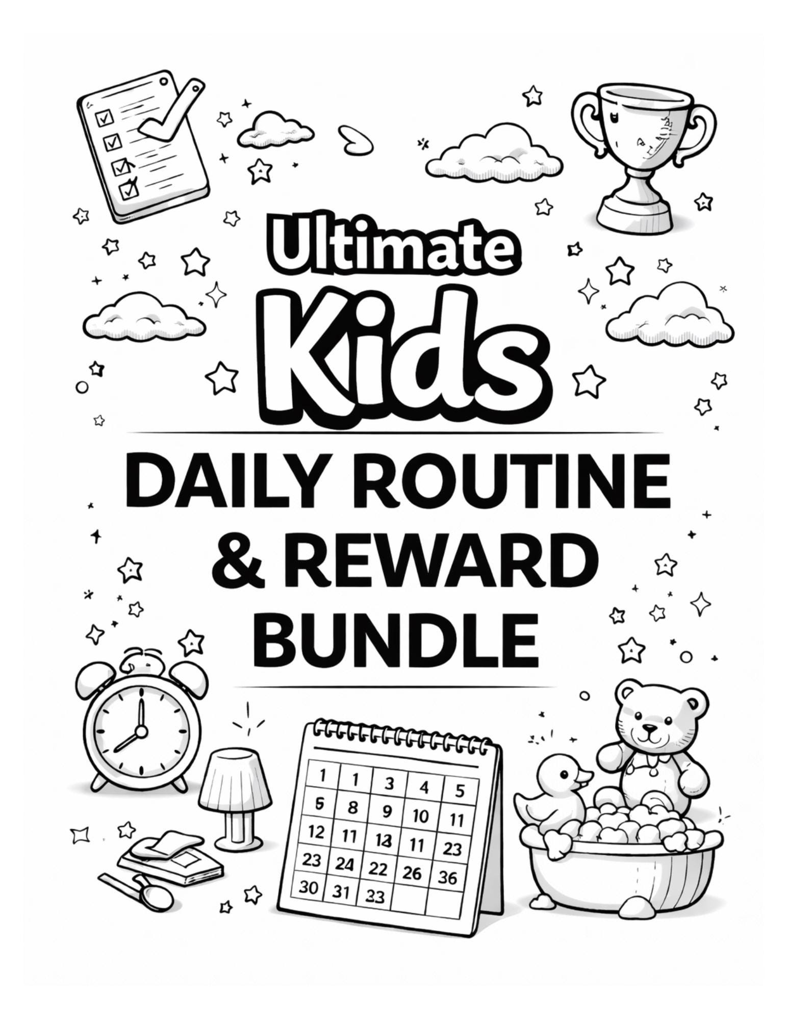 Kids Daily Routine Printable Bundle | Morning, Evening & Bedtime Chart ...