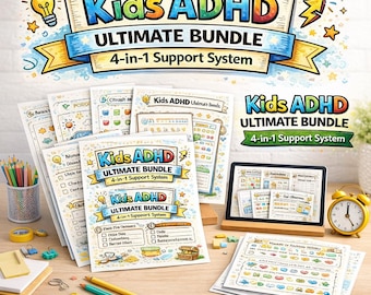 Ensemble imprimable TDAH pour enfants - Activités ciblées et boîte à outils de routine