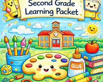 Pack d'apprentissage de deuxième année | Feuilles d'exercices, résolution de problèmes, compréhension écrite, vocabulaire et coloriage