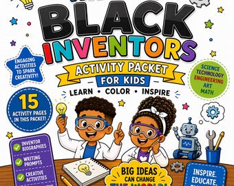 Hidden Black Inventors Activity Packet for Kids | 15 Printable STEM Pages