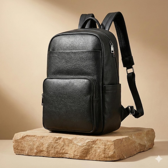 authentic leather backpack The Thorsen David King Laptop Backpack; Collections For Him while three buckle pockets—one Color:Game Royal