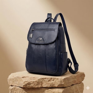 Stilvoller Leder Mom Rucksack - Kleine Wickeltasche Alternative - Echte Schaffell Modetasche - Multi-Pocket Kindergarten Rucksack -IconicLeatherCO