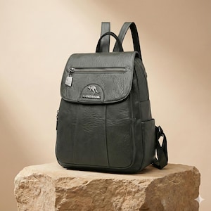 Minimalistische Leder Arbeitstasche - Professioneller Damenrucksack - Echtes Schaffell Bürorucksack - Elegante Pendlertasche - IconicLeatherCO