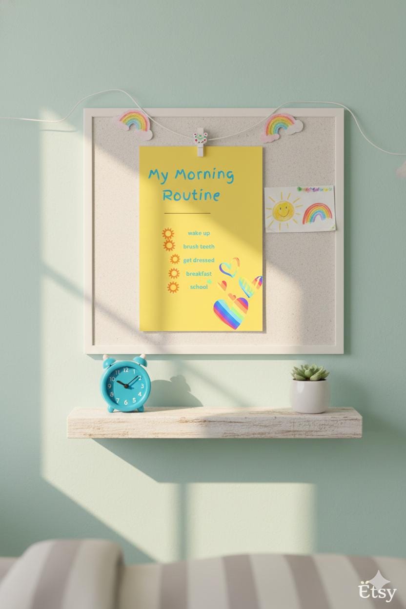 Editable Kids Daily Routine Bundle, 6 Pages Printable+ Canva Template ...