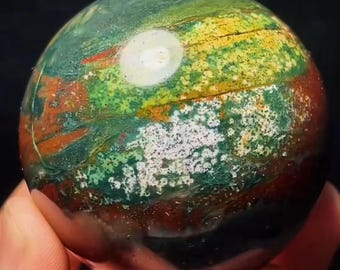 Natural Ocean Jasper Sphere from Madagascar, Crystal Ball
