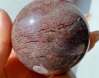 Esfera grande de cuarzo fantasma natural de 6 cm (2,32 pulgadas), bola de cristal de mil capas, regalo para la meditación, el altar del hogar, la abundancia y la conexión a tierra.