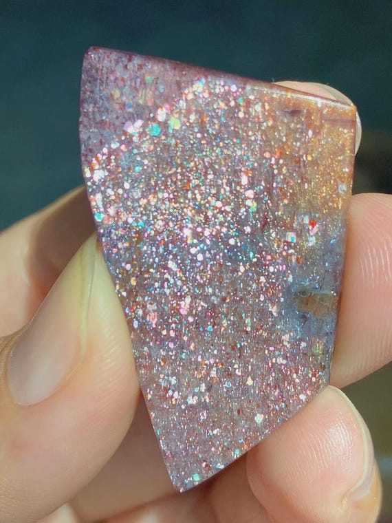 Pink Bloodshot Iolite Freeform, Iolite Sunstone Slab Crystal