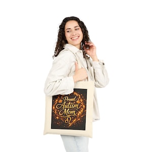 Borsa tote "Proud Autism Mom" / Borsa shopper in tela per la consapevolezza dell'autismo