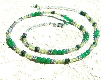 Bracelet Green gemstones