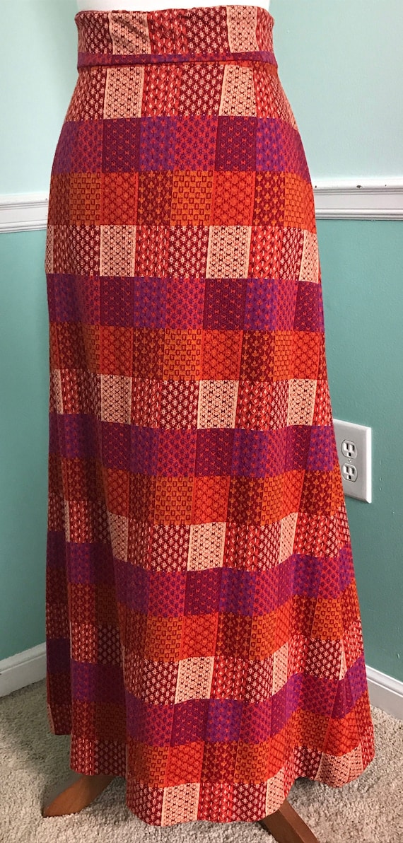 Vibrant Plaid Maxi Skirt