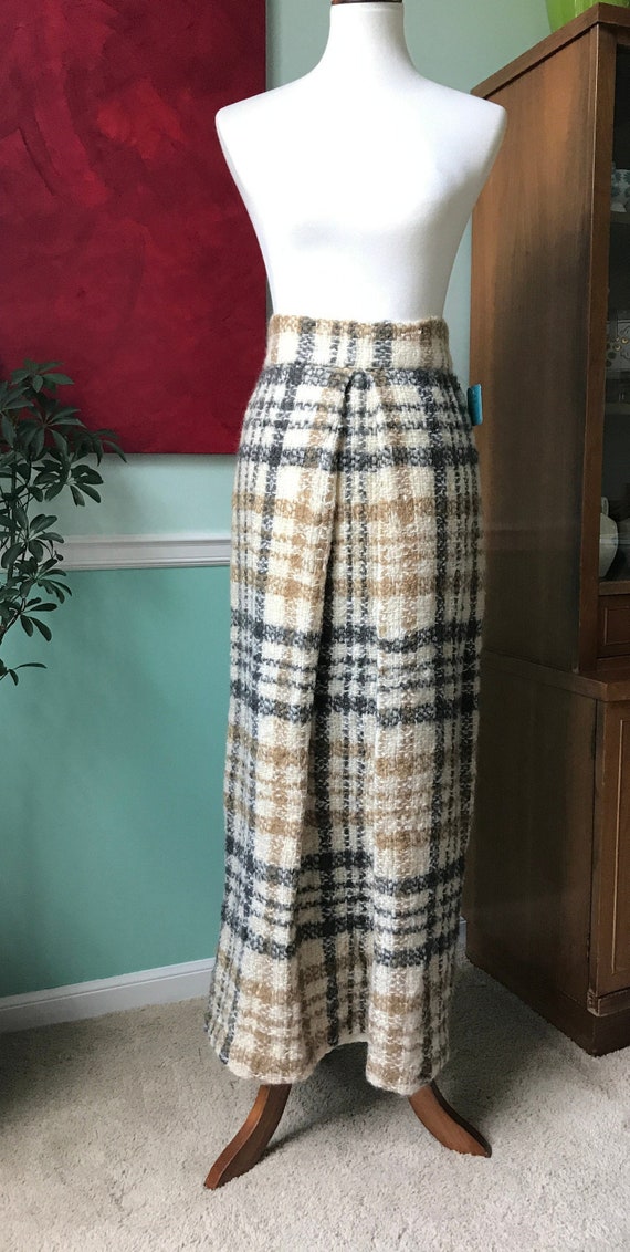 Irish Wool Plaid maxi skirt