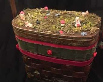 Vintageväska, unikt "Farm Snack" från 1960-talet, utsmyckad väska, återvunnen väska, konstnärlig väska, unik väska, utsmyckad väska