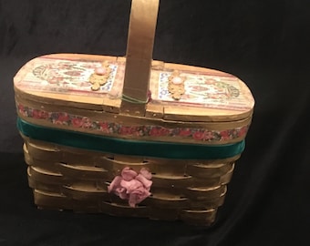 Vintage väska från 1960-talet, "Picknick i Versailles", unik återvunnen aftonväska från Marie Antoinette, utsmyckad väska, present till henne