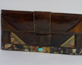 Clutch Vintage Handtasche „Gustav Klimt“ Einzelstück Retro Chic ausgefallen Steampunk Art Deco Upcycling Hochzeitsgeschenk für Sie