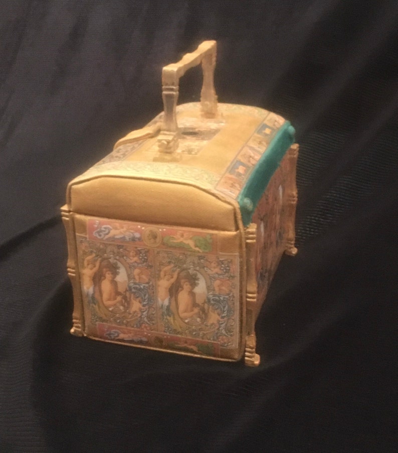 Sac à main vintage Sublime Renaissance pièce uniqu insolite sac de soirée upcycling mariage coffret à bijoux cadeau pour elle image 3