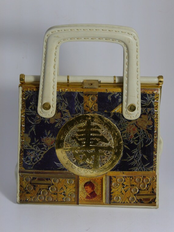 Vintage bag sac vintage 1970  " CHINA" sac  unique upcycled bag embellished bag unique bag chinese bag gift for her slow fashion bag