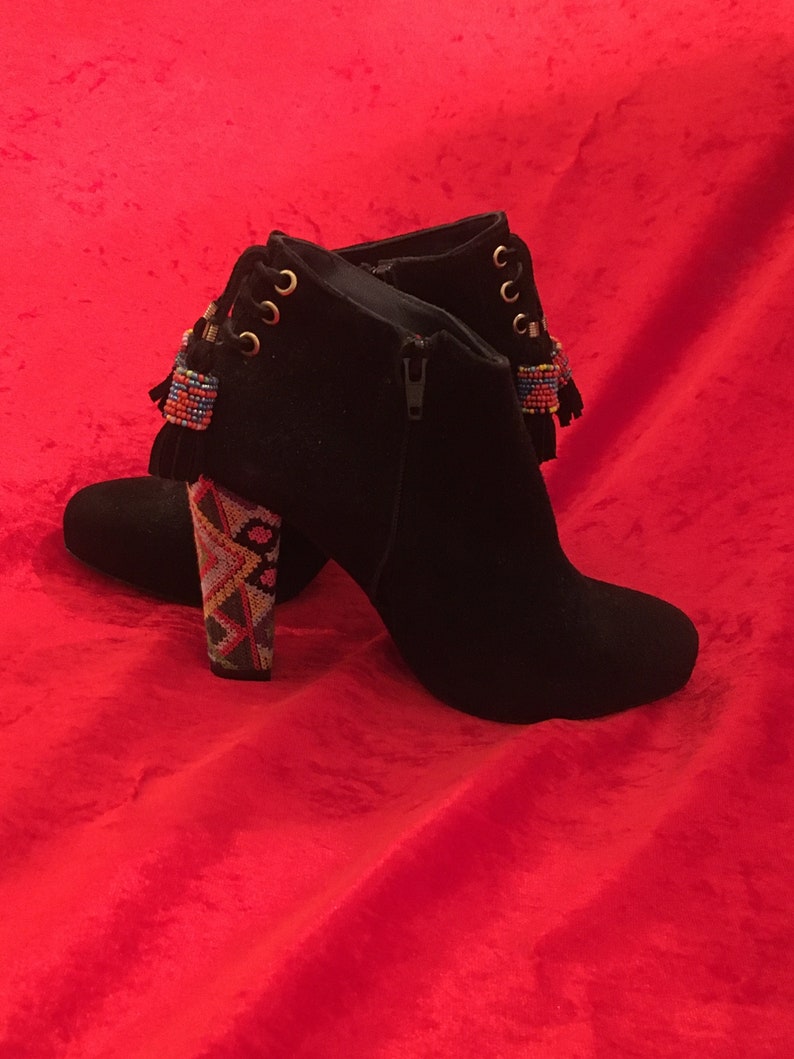 Chaussures bottines femme taille 37 Marque française Manoush retro chic créateur vintage runway shoes cadeau pour elle image 1