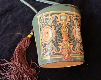 Unik väska vintageväska 1960 "renässans" konstnärlig väska utsmyckad väska aftonväska medeltida väska återvunnen väska present till henne