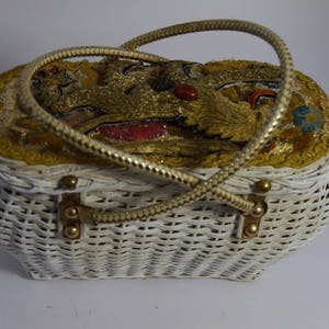 Sac à main vintage 1960 Golden LIon pièce unique retro chic insolite steampunk upcycling purse embellished bag cadeau pour elle image 3